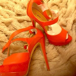 Glam orange stilettos size 7.5